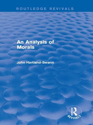 cover image of An Analysis of Morals